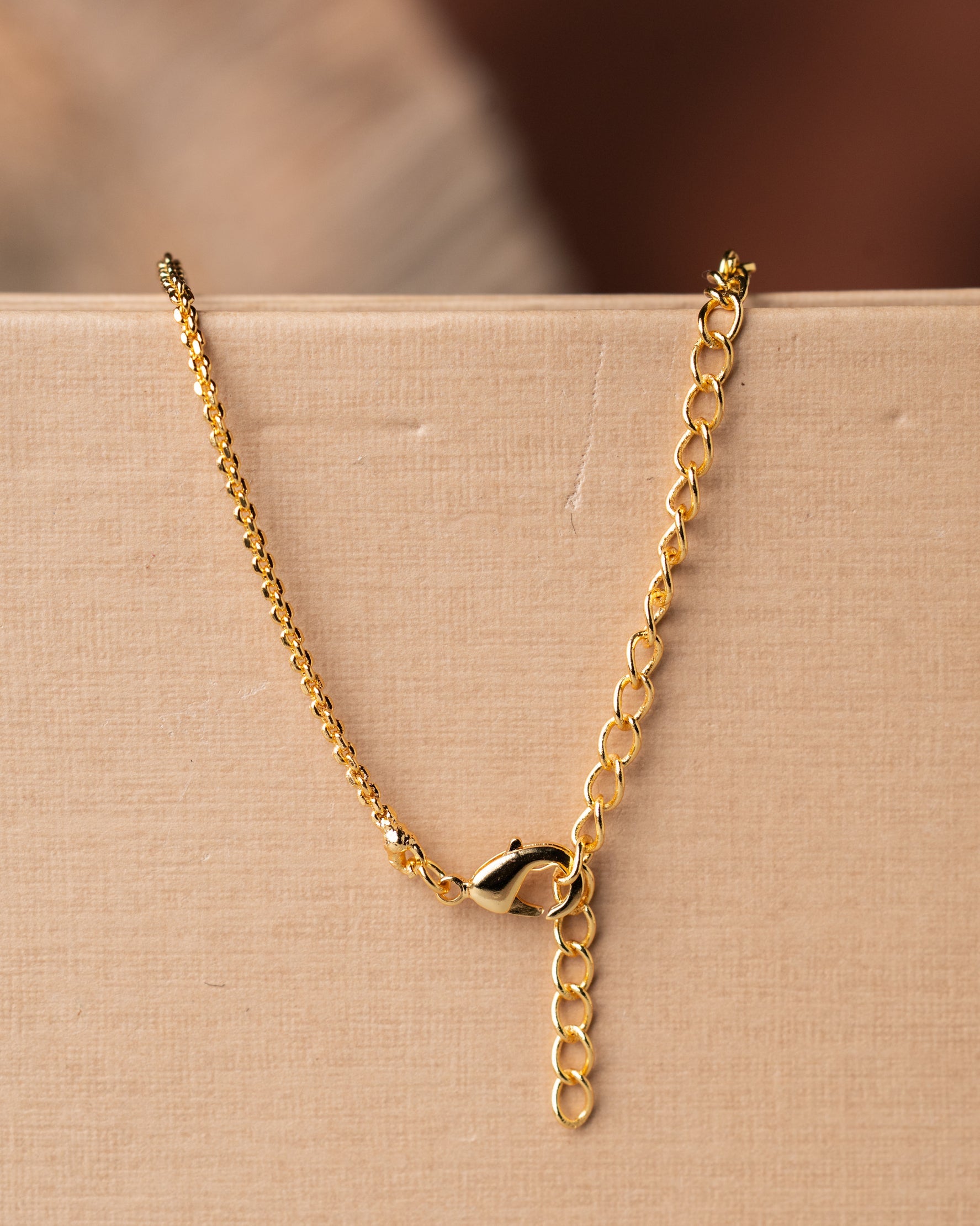 Classic Gold-Toned AD Solitaire Necklace Set | Choice of Emerald Green or Blush Pink Quartz