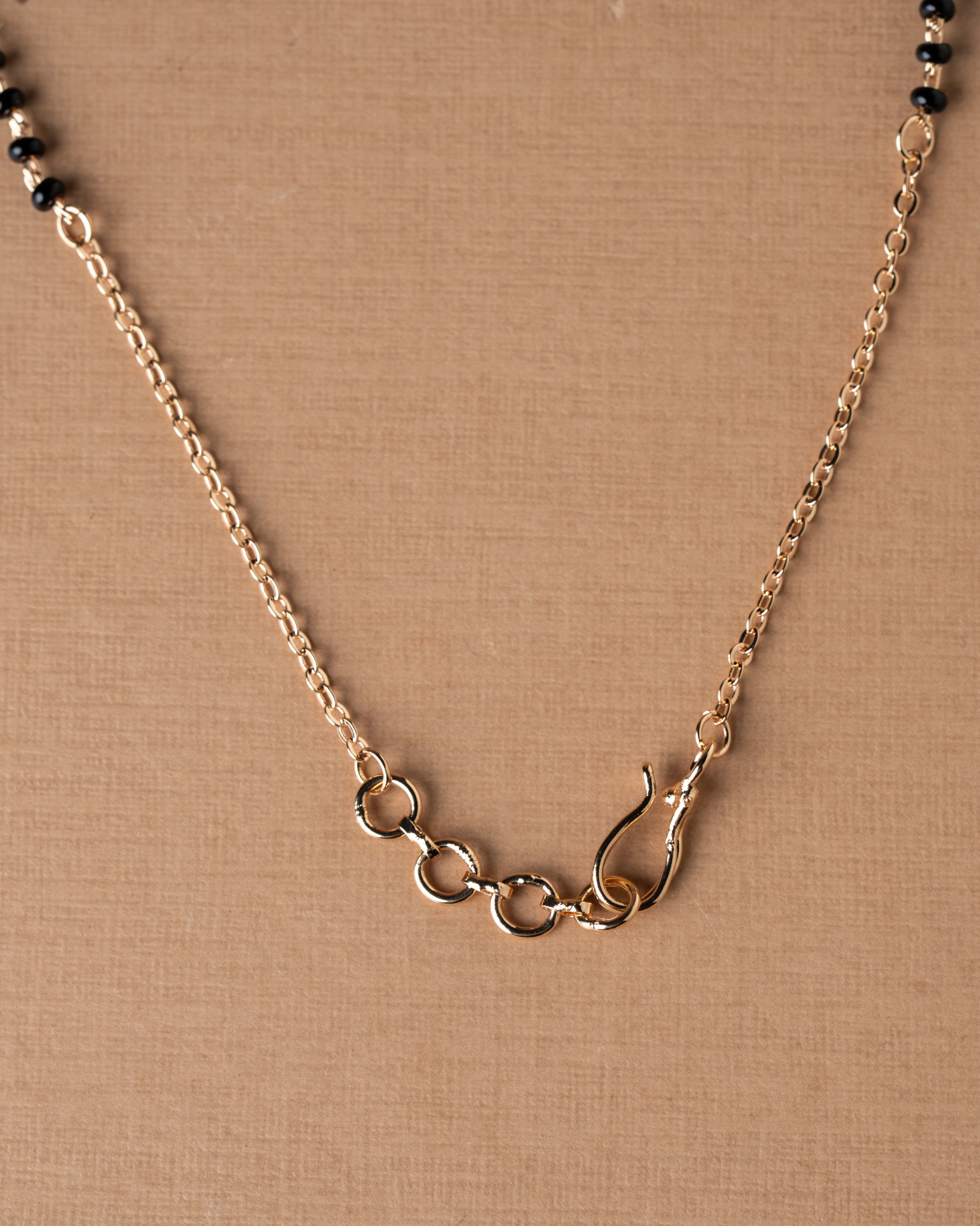 Gold-Toned Infinity Floral American Diamond (AD) Mangalsutra